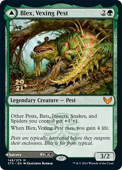 Blex, Vexing Pest // Search for Blex [Strixhaven: School of Mages Prerelease Promos] | Devastation Store