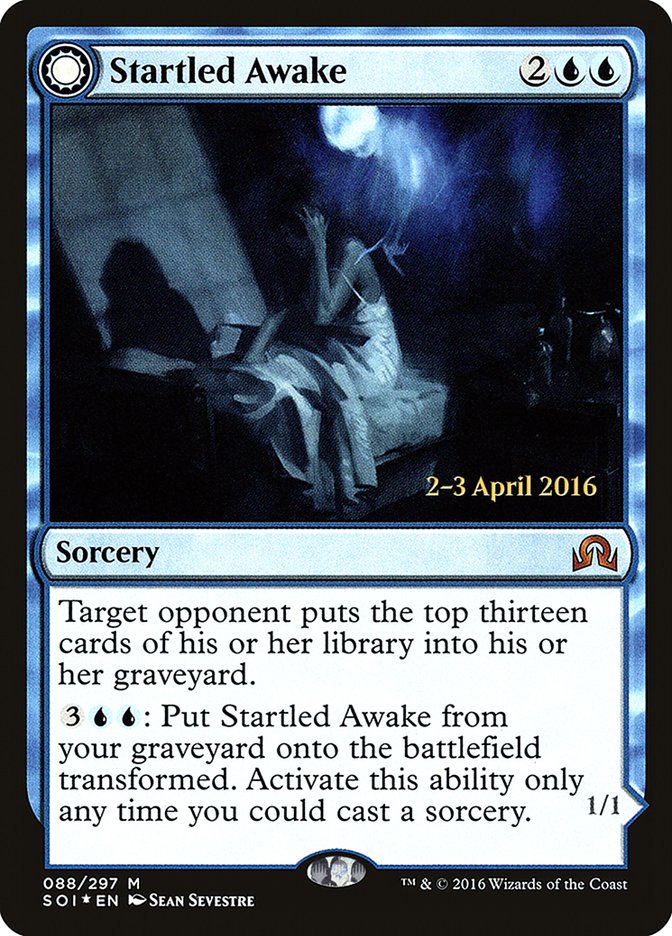 Startled Awake // Persistent Nightmare [Shadows over Innistrad Prerelease Promos] - Devastation Store | Devastation Store