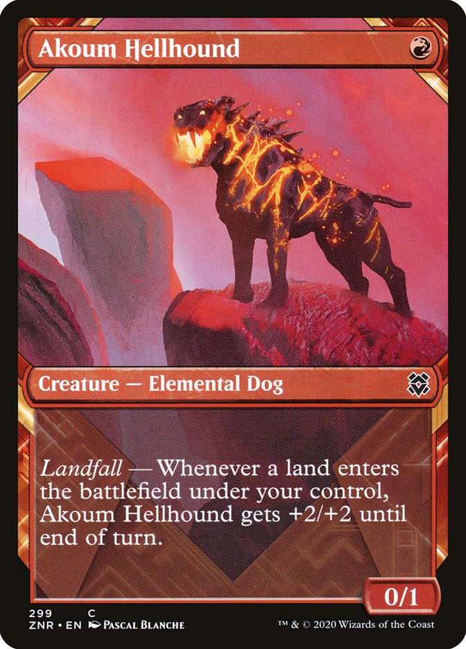 Akoum Hellhound (Showcase) [Zendikar Rising] | Devastation Store