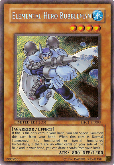 Elemental Hero Bubbleman [EHC1-EN003] Secret Rare | Devastation Store