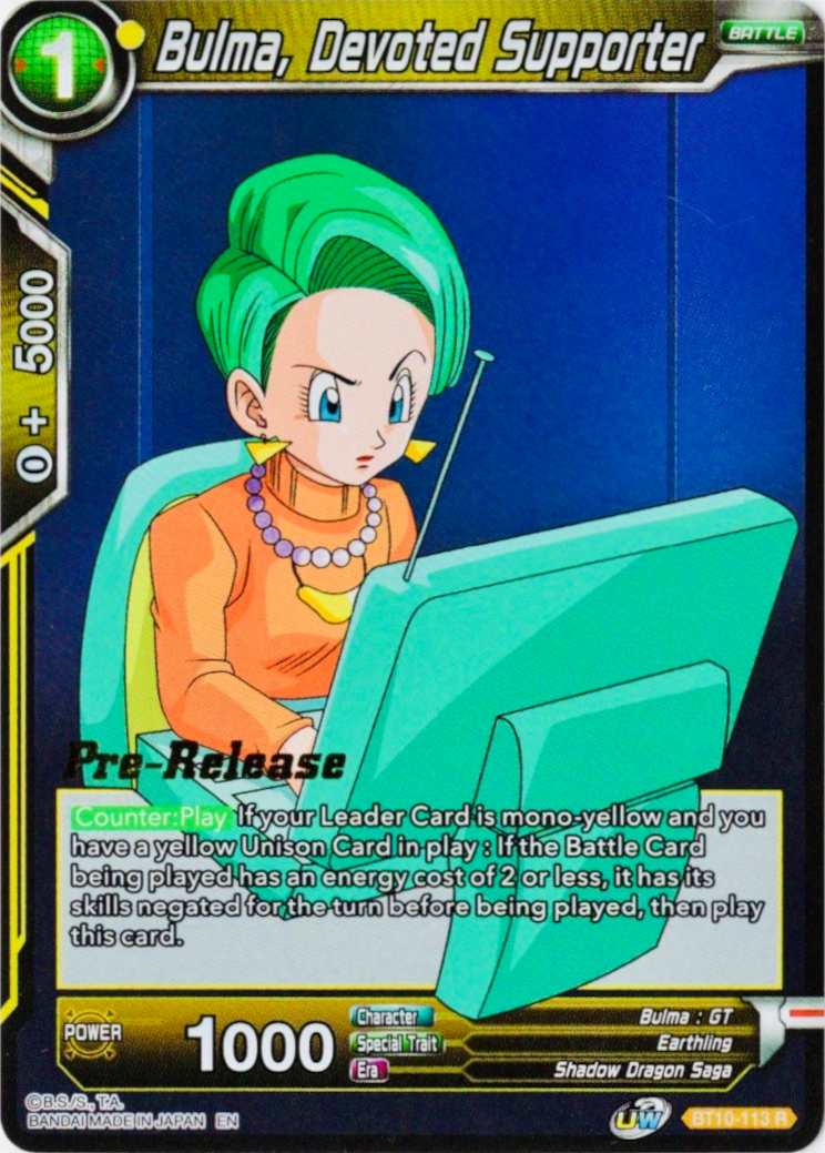 Bulma, Devoted Supporter (BT10-113) [Rise of the Unison Warrior Prerelease Promos] | Devastation Store