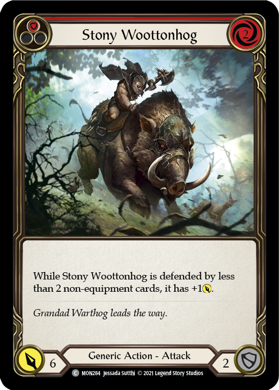 Stony Woottonhog (Red) (Rainbow Foil) [MON284-RF] 1st Edition Rainbow Foil - Devastation Store | Devastation Store