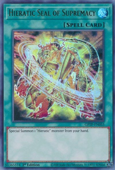 Hieratic Seal of Supremacy [GFTP-EN055] Ultra Rare | Devastation Store