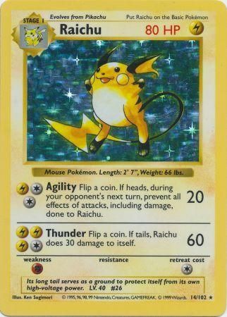 Raichu (14/102) [Base Set Shadowless Unlimited] | Devastation Store