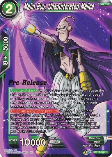 Majin Buu, Unadulterated Malice (BT14-082) [Cross Spirits Prerelease Promos] | Devastation Store