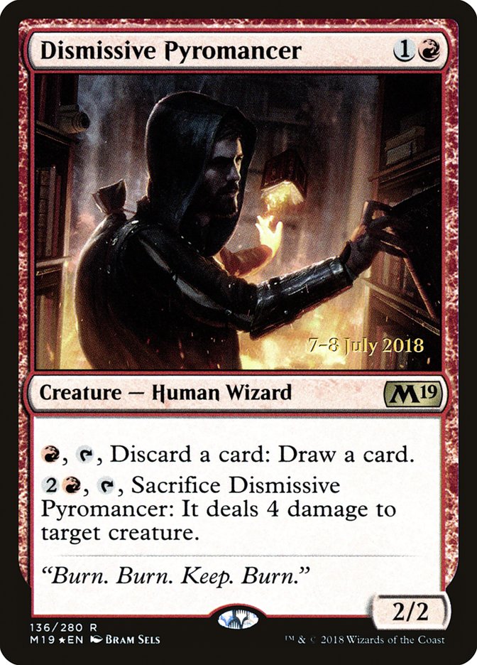 Dismissive Pyromancer  [Core Set 2019 Prerelease Promos] - Devastation Store | Devastation Store