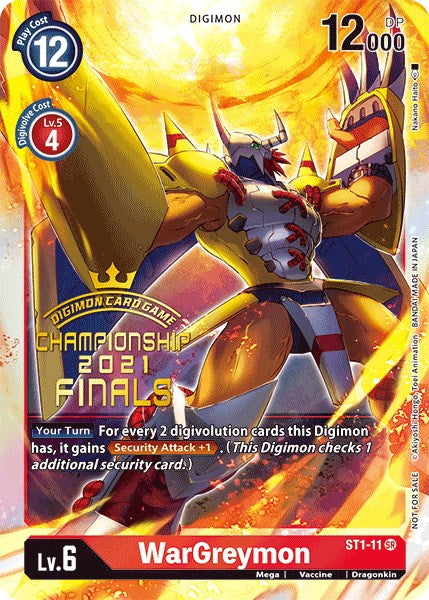 WarGreymon [ST1-11] (2021 Championship Finals Event Pack Alt-Art Gold Stamp Set) [Starter Deck: Gaia Red Promos] | Devastation Store