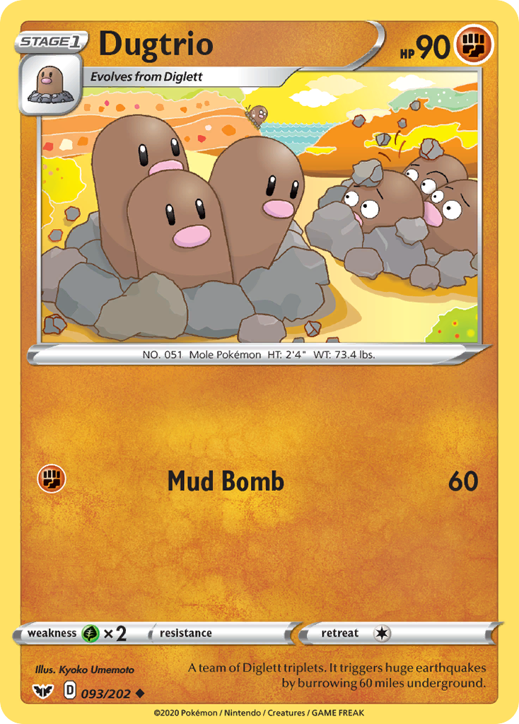 Dugtrio (093/202) [Sword & Shield: Base Set] | Devastation Store