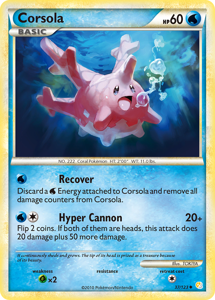 Corsola (37/123) [HeartGold & SoulSilver: Base Set] | Devastation Store