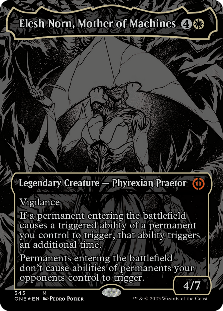 Elesh Norn, Mother of Machines (Oil Slick Raised Foil) [Phyrexia: All Will Be One] | Devastation Store