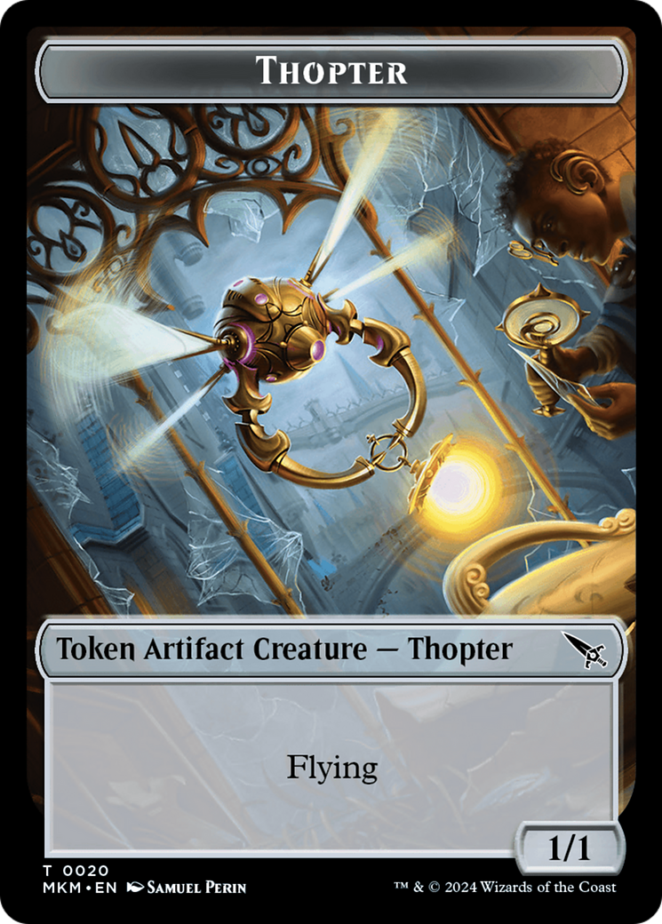 Thopter // Rhino Warrior Double-Sided Token [Murders at Karlov Manor Commander Tokens] | Devastation Store