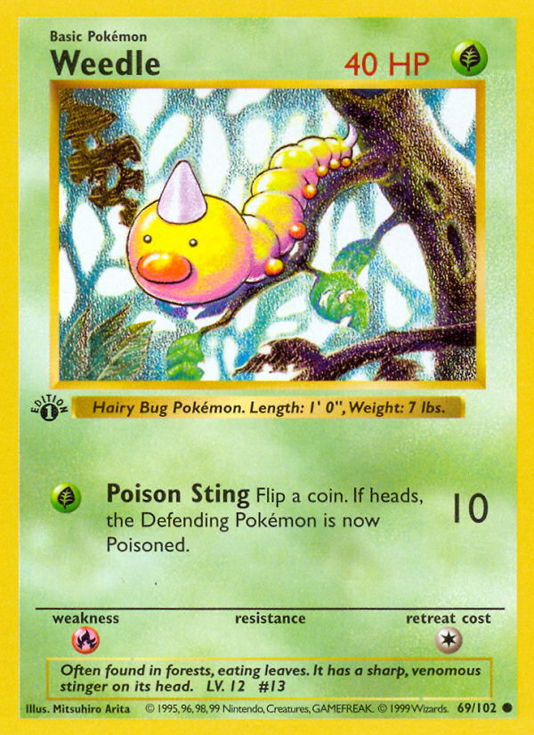 Weedle (69/102) (Shadowless) [Base Set 1st Edition] | Devastation Store