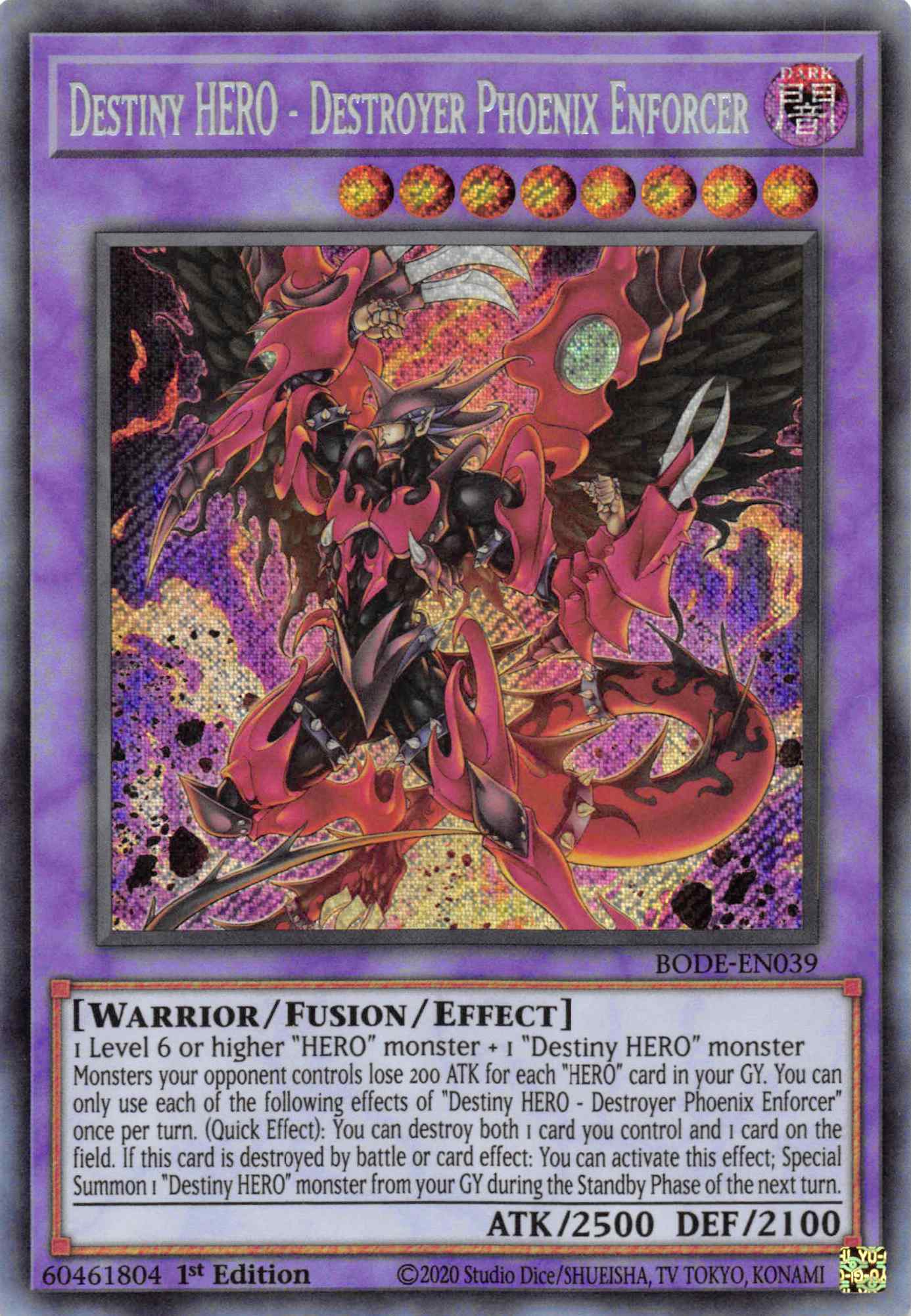 Destiny HERO - Destroyer Phoenix Enforcer [BODE-EN039] Secret Rare | Devastation Store