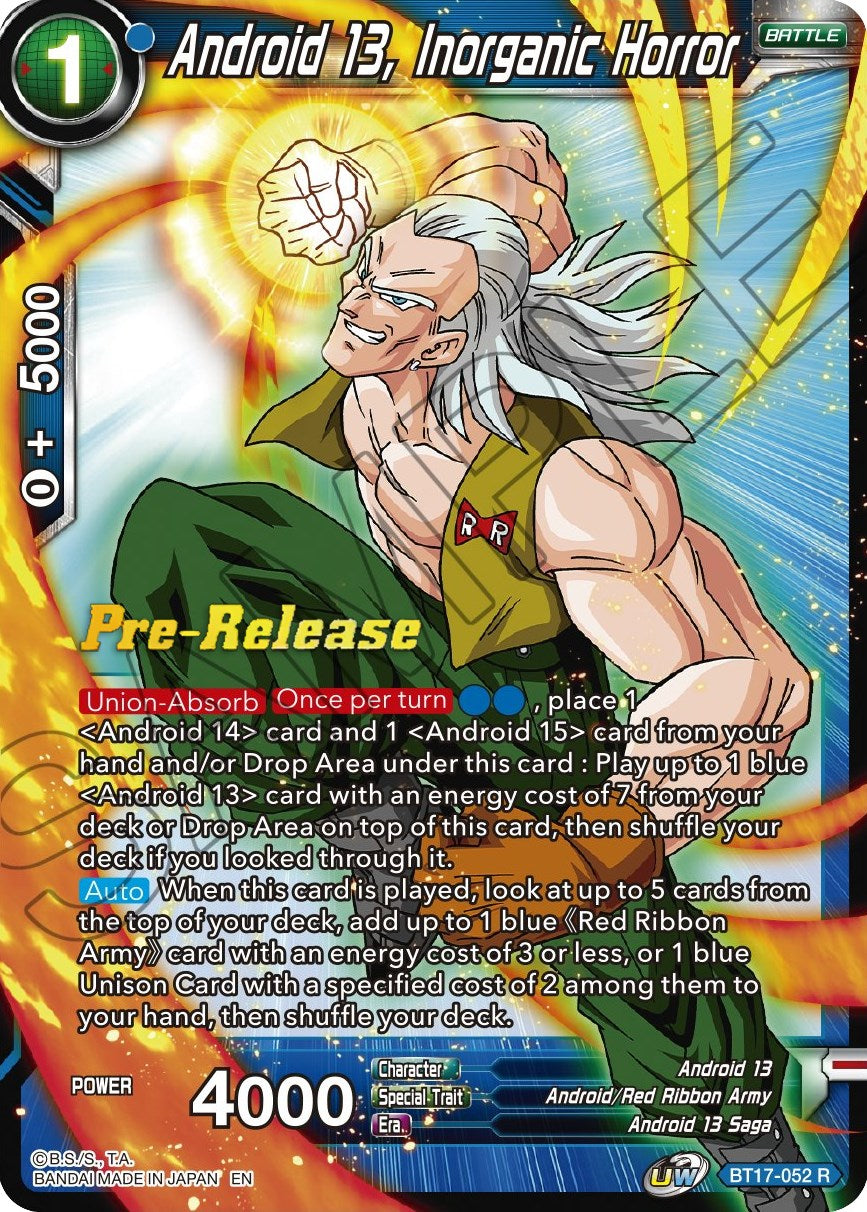 Android 13, Inorganic Horror (BT17-052) [Ultimate Squad Prerelease Promos] | Devastation Store