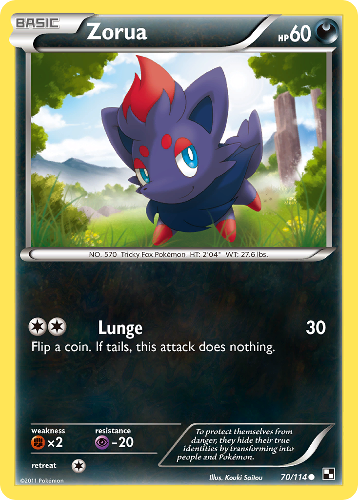 Zorua (70/114) [Black & White: Base Set] | Devastation Store