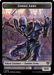 Human Warrior // Zombie Army Double-Sided Token [Commander Masters Tokens] | Devastation Store
