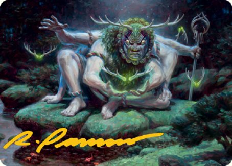 Myojin of Towering Might Art Card (Gold-Stamped Signature) [Kamigawa: Neon Dynasty Art Series] | Devastation Store