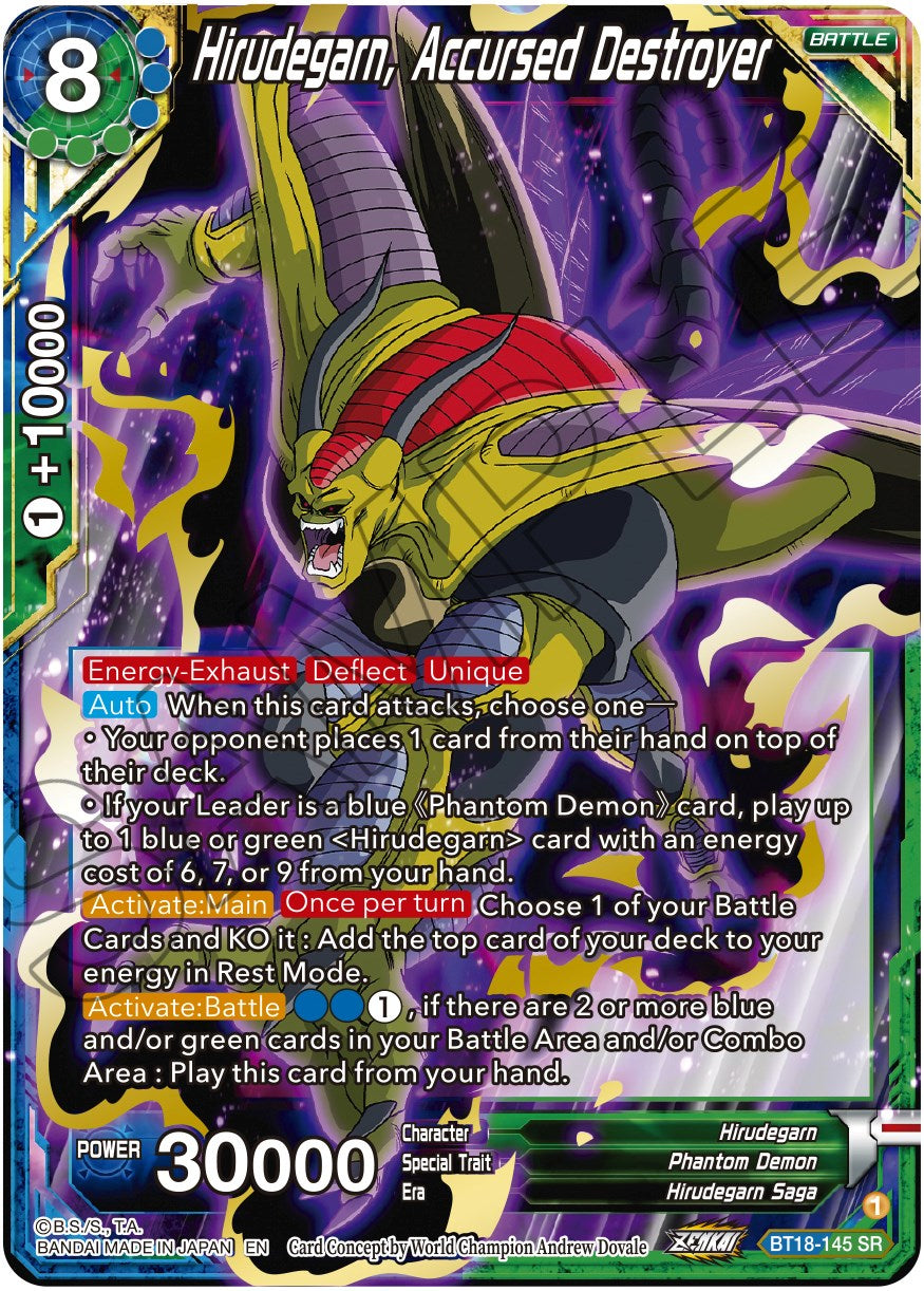 Hirudegarn, Accursed Destroyer (BT18-145) [Dawn of the Z-Legends] | Devastation Store