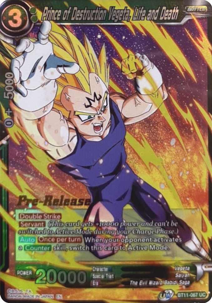 Prince of Destruction Vegeta, Life and Death (BT11-067) [Vermilion Bloodline Prerelease Promos] | Devastation Store