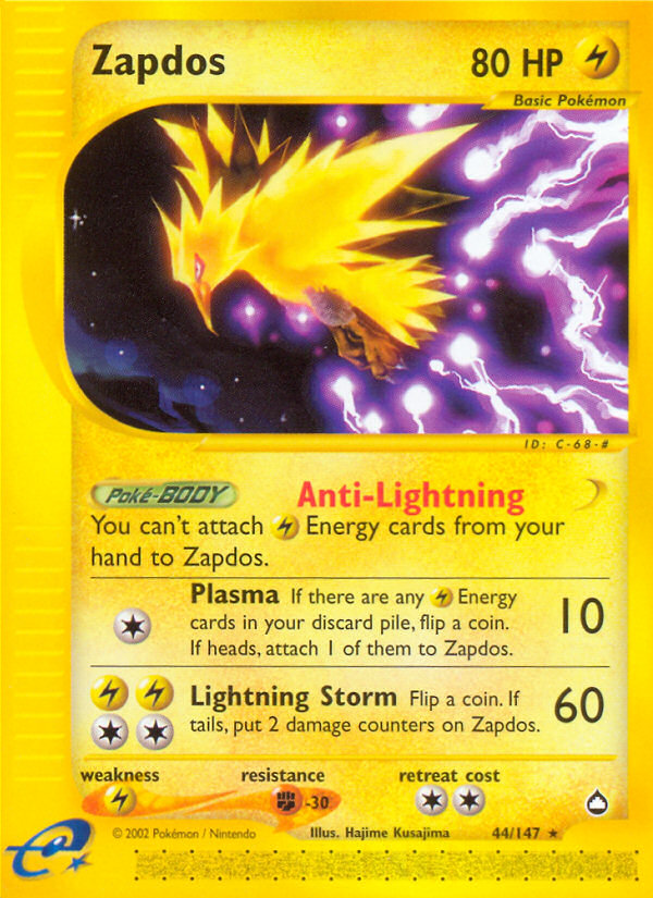 Zapdos (44/147) [Aquapolis] | Devastation Store