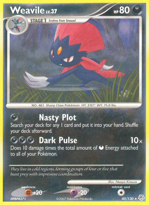 Weavile (40/130) [Diamond & Pearl: Base Set] | Devastation Store