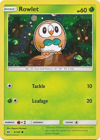 Rowlet (9/149) (Cosmos Holo) [Sun & Moon: Base Set] | Devastation Store