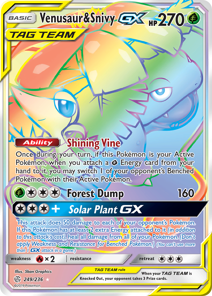 Venusaur & Snivy GX (249/236) [Sun & Moon: Cosmic Eclipse] | Devastation Store