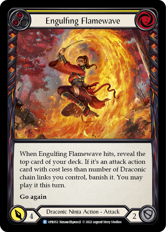 Engulfing Flamewave (Yellow) [UPR052] (Uprising)  Rainbow Foil | Devastation Store