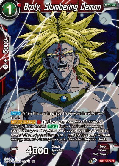 Broly, Slumbering Demon (BT15-022) [Saiyan Showdown] | Devastation Store