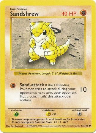 Sandshrew (62/102) [Base Set Shadowless Unlimited] | Devastation Store