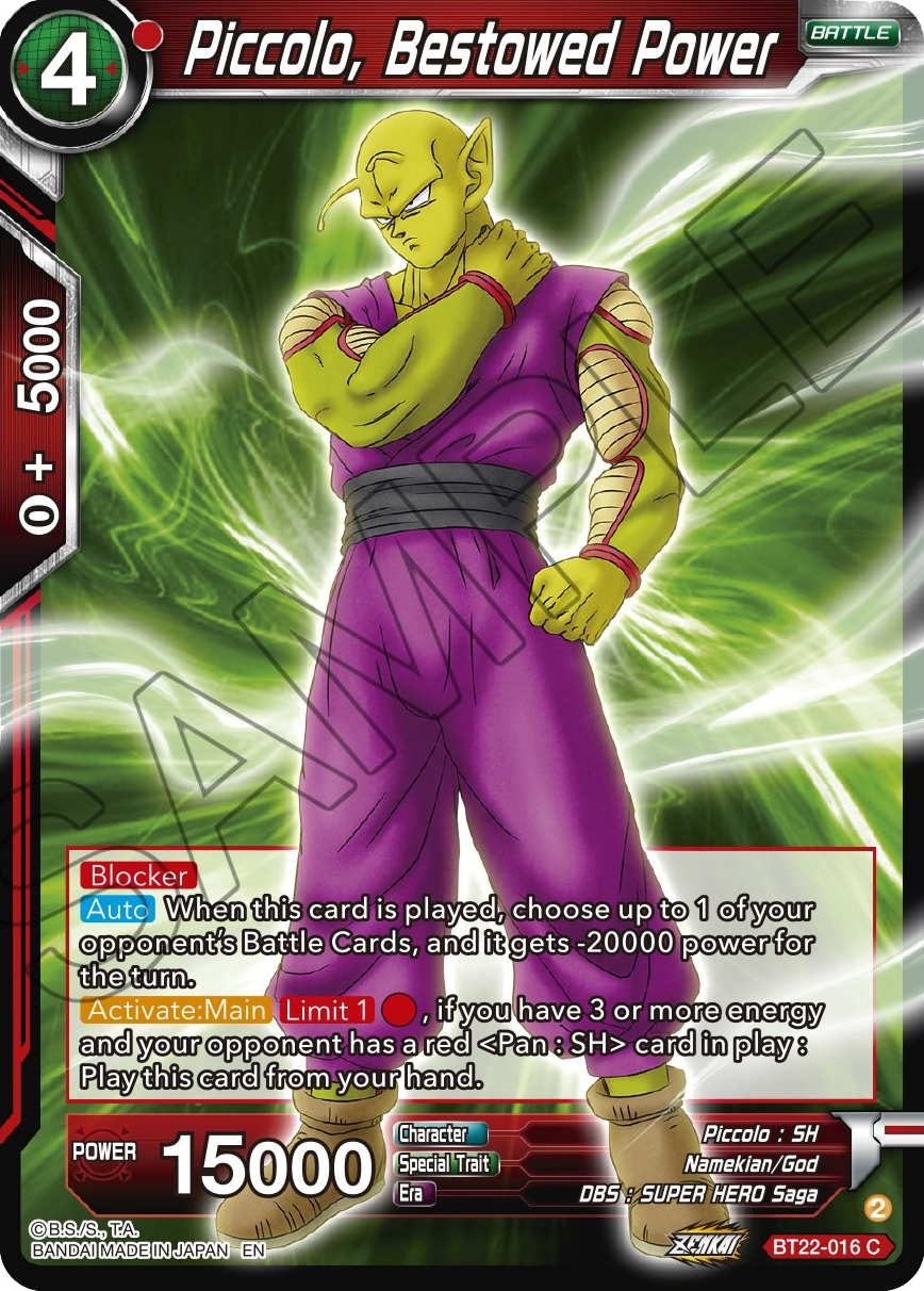 Piccolo, Bestowed Power (BT22-016) [Critical Blow] | Devastation Store