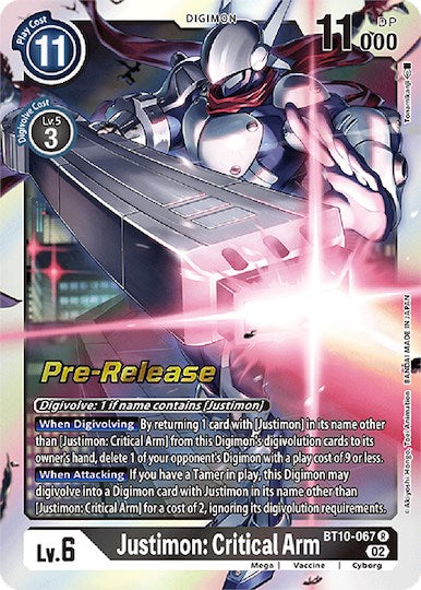 Justimon: Critical Arm [BT10-067] [Xros Encounter Pre-Release Cards] | Devastation Store