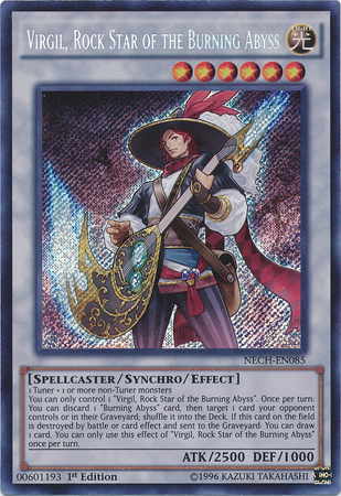 Virgil, Rock Star of the Burning Abyss [NECH-EN085] Secret Rare | Devastation Store