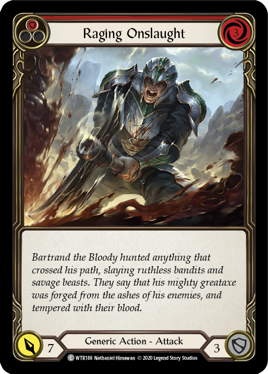Raging Onslaught (Red) [WTR188] Unlimited Edition Rainbow Foil - Devastation Store | Devastation Store