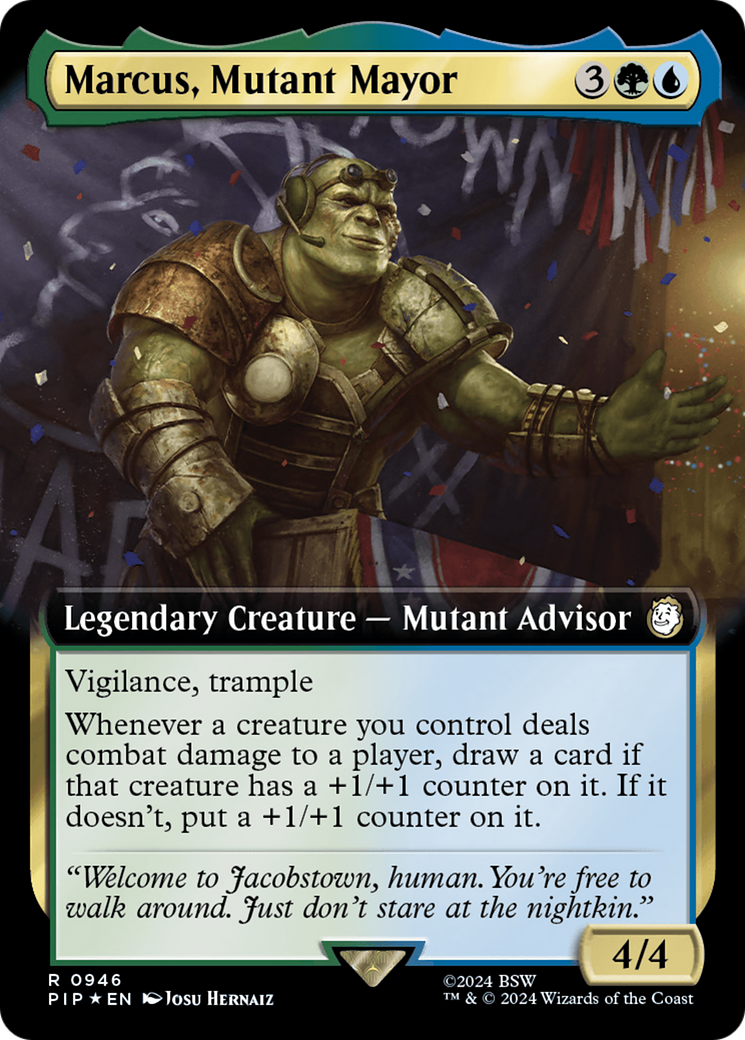 Marcus, Mutant Mayor (Extended Art) (Surge Foil) [Fallout] | Devastation Store