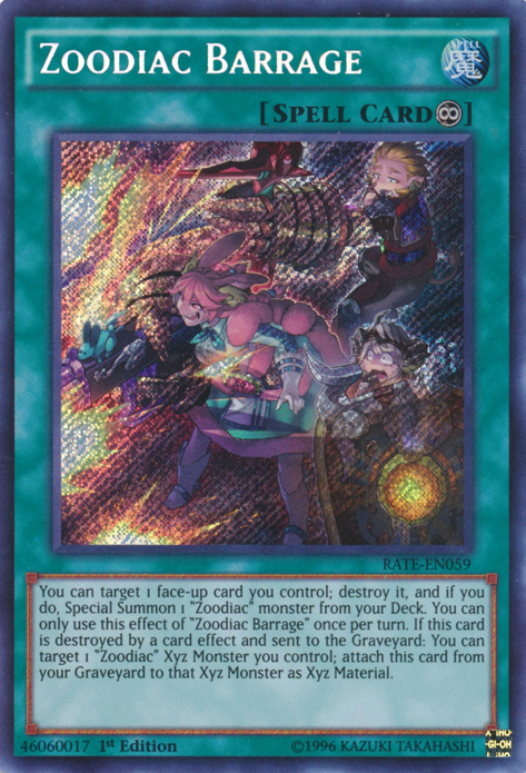 Zoodiac Barrage [RATE-EN059] Secret Rare | Devastation Store