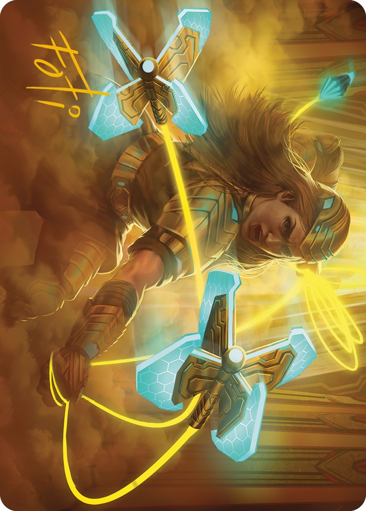 Bladehold War-Whip Art Card (Gold-Stamped Signature) [Phyrexia: All Will Be One Art Series] | Devastation Store