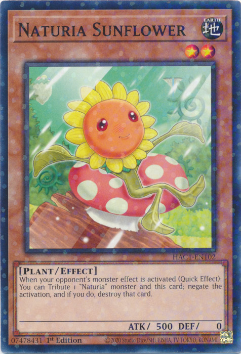 Naturia Sunflower (Duel Terminal) [HAC1-EN102] Parallel Rare | Devastation Store