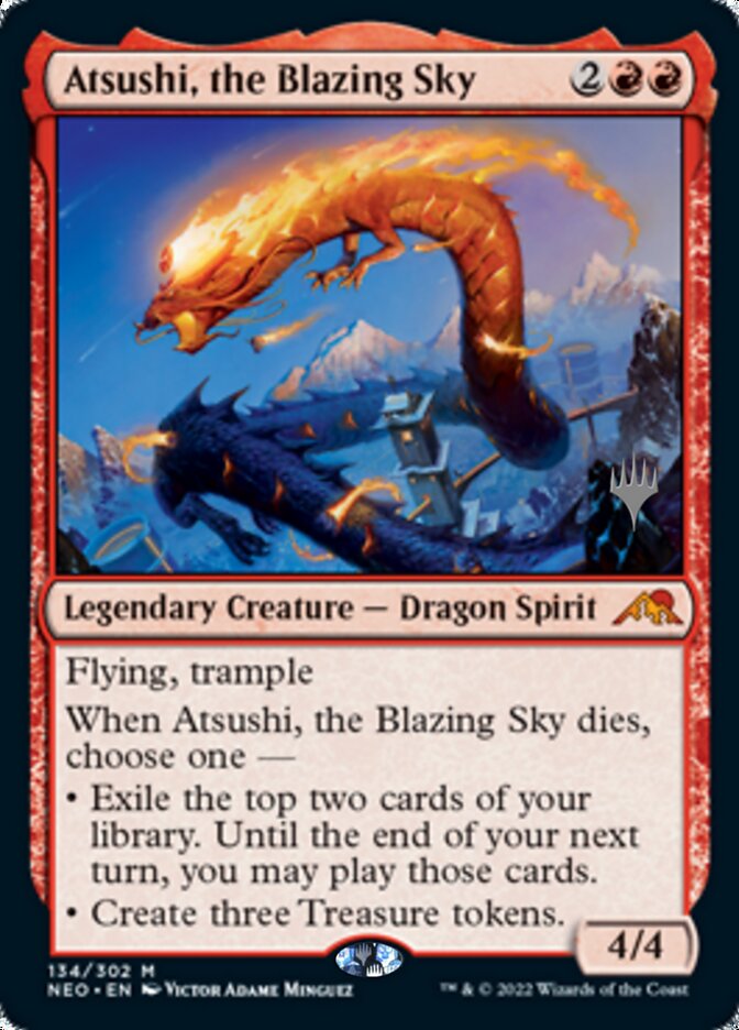 Atsushi, the Blazing Sky (Promo Pack) [Kamigawa: Neon Dynasty Promos] | Devastation Store