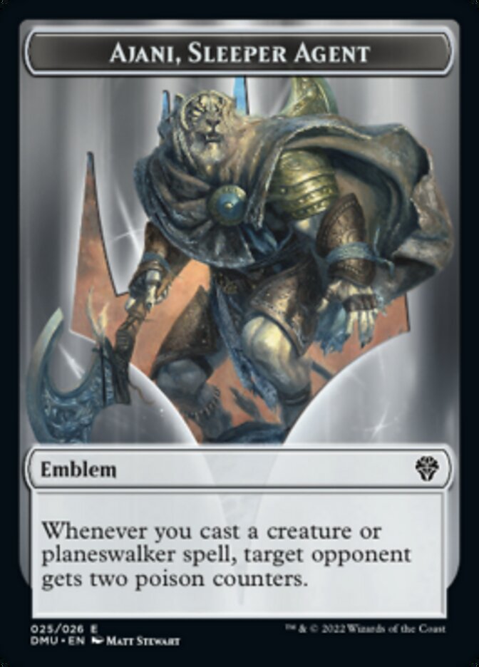 Soldier // Ajani, Sleeper Agent Emblem Double-sided Token [Dominaria United Tokens] | Devastation Store