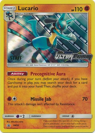 Lucario (SM95) (Staff Prerelease Promo) [Sun & Moon: Black Star Promos] | Devastation Store