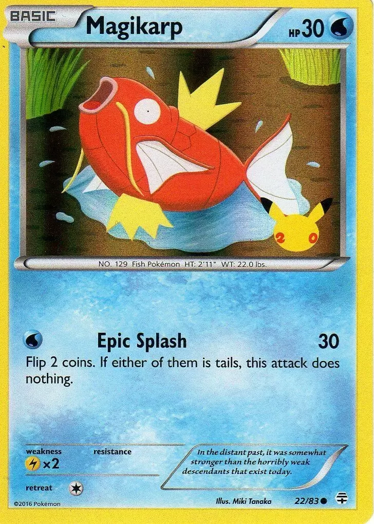 Magikarp (22/83) (20th Anniversary Stamp) [XY: Generations] | Devastation Store