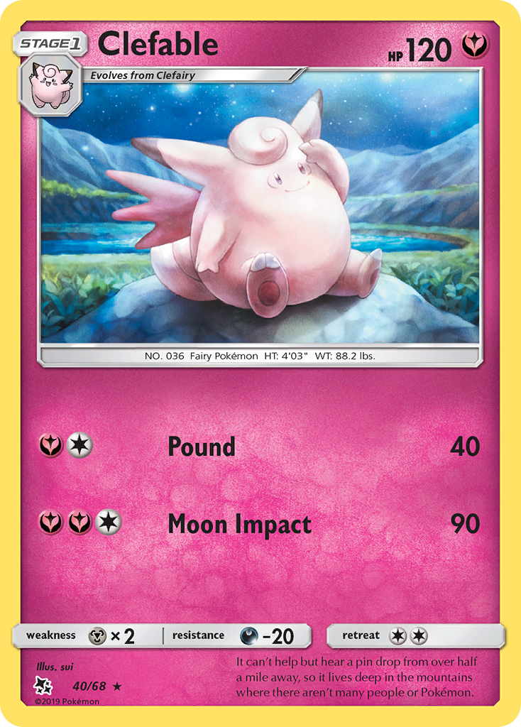 Clefable (40/68) [Sun & Moon: Hidden Fates] | Devastation Store