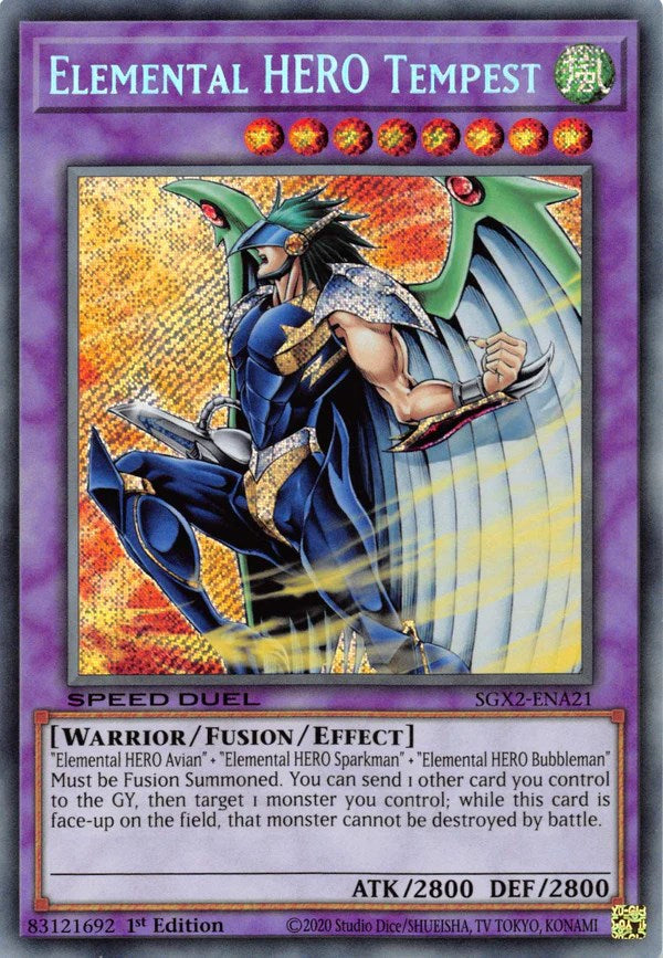 Elemental HERO Tempest [SGX2-ENA21] Secret Rare | Devastation Store