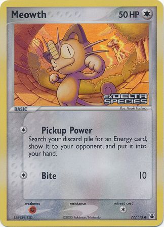 Meowth (77/113) (Stamped) [EX: Delta Species] | Devastation Store