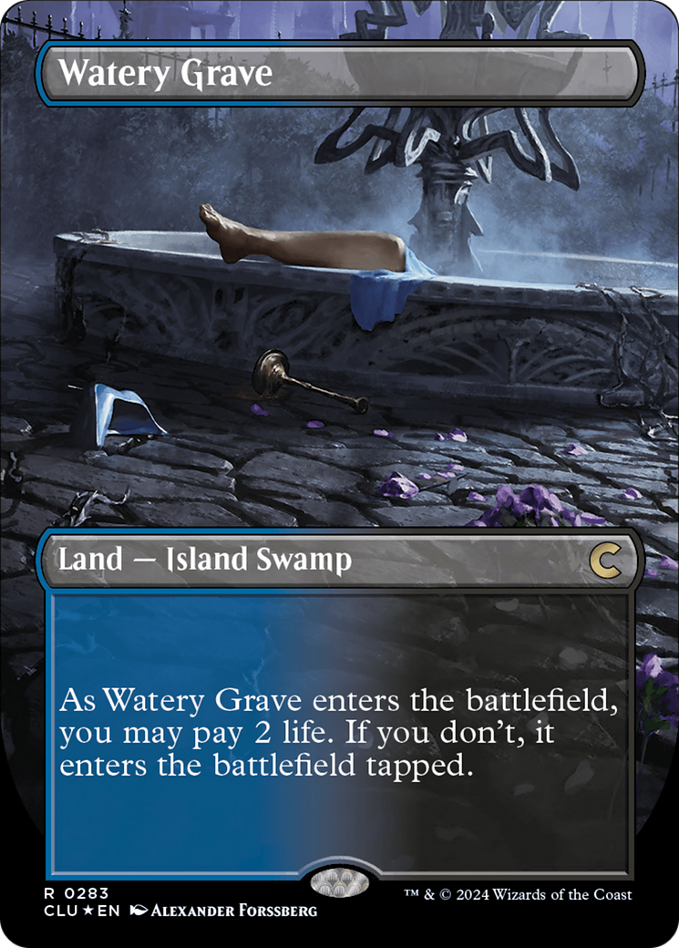 Watery Grave (Borderless) [Ravnica: Clue Edition] | Devastation Store