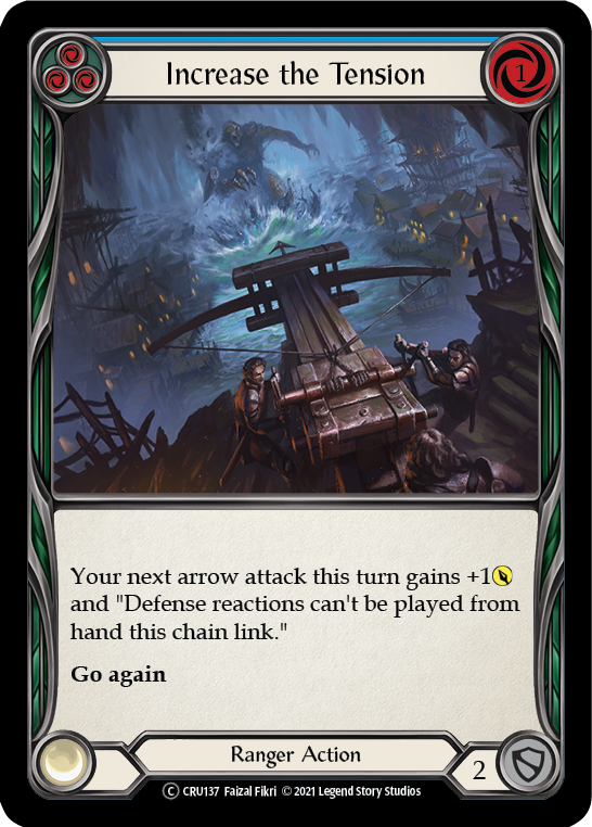 Increase the Tension (Blue) (Rainbow Foil) [CRU137-RF] Unlimited Rainbow Foil | Devastation Store