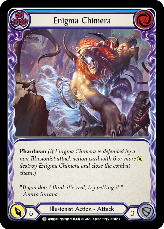Enigma Chimera (Blue) (Rainbow Foil) [MON100-RF] 1st Edition Rainbow Foil - Devastation Store | Devastation Store