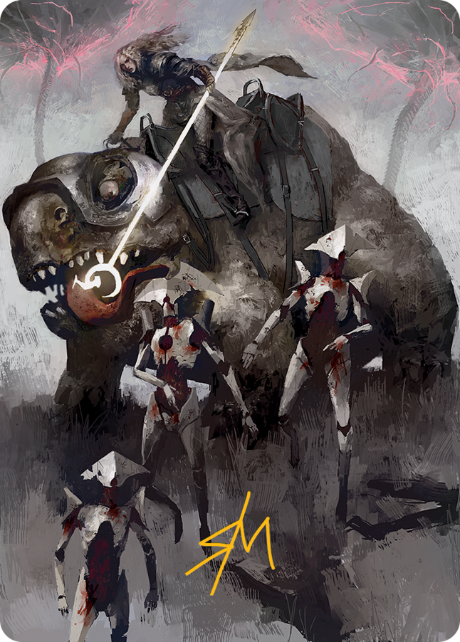 Thalia and The Gitrog Monster Art Card (Gold-Stamped Signature) [March of the Machine Art Series] | Devastation Store