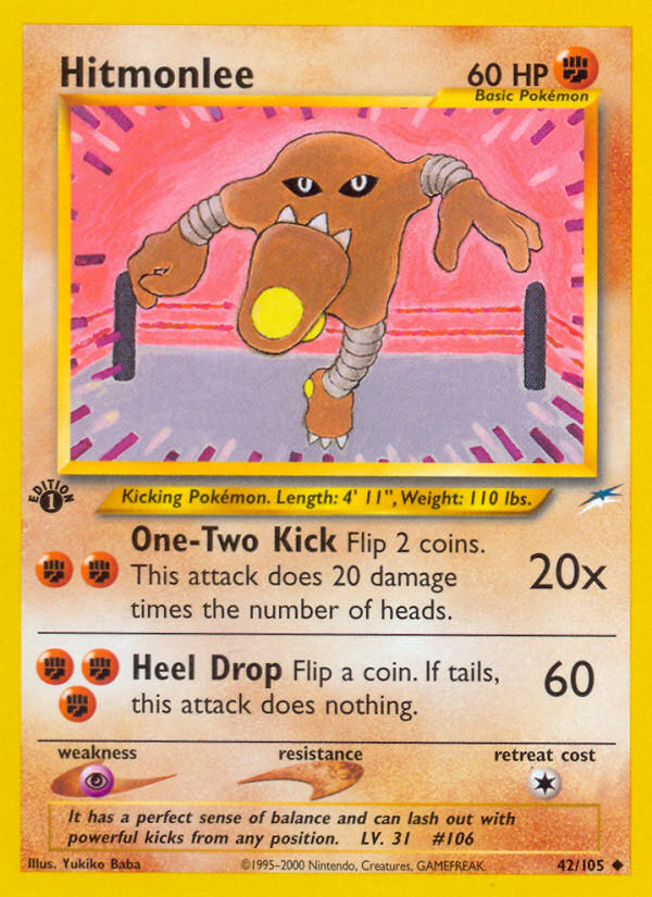 Hitmonlee (42/105) [Neo Destiny 1st Edition] | Devastation Store